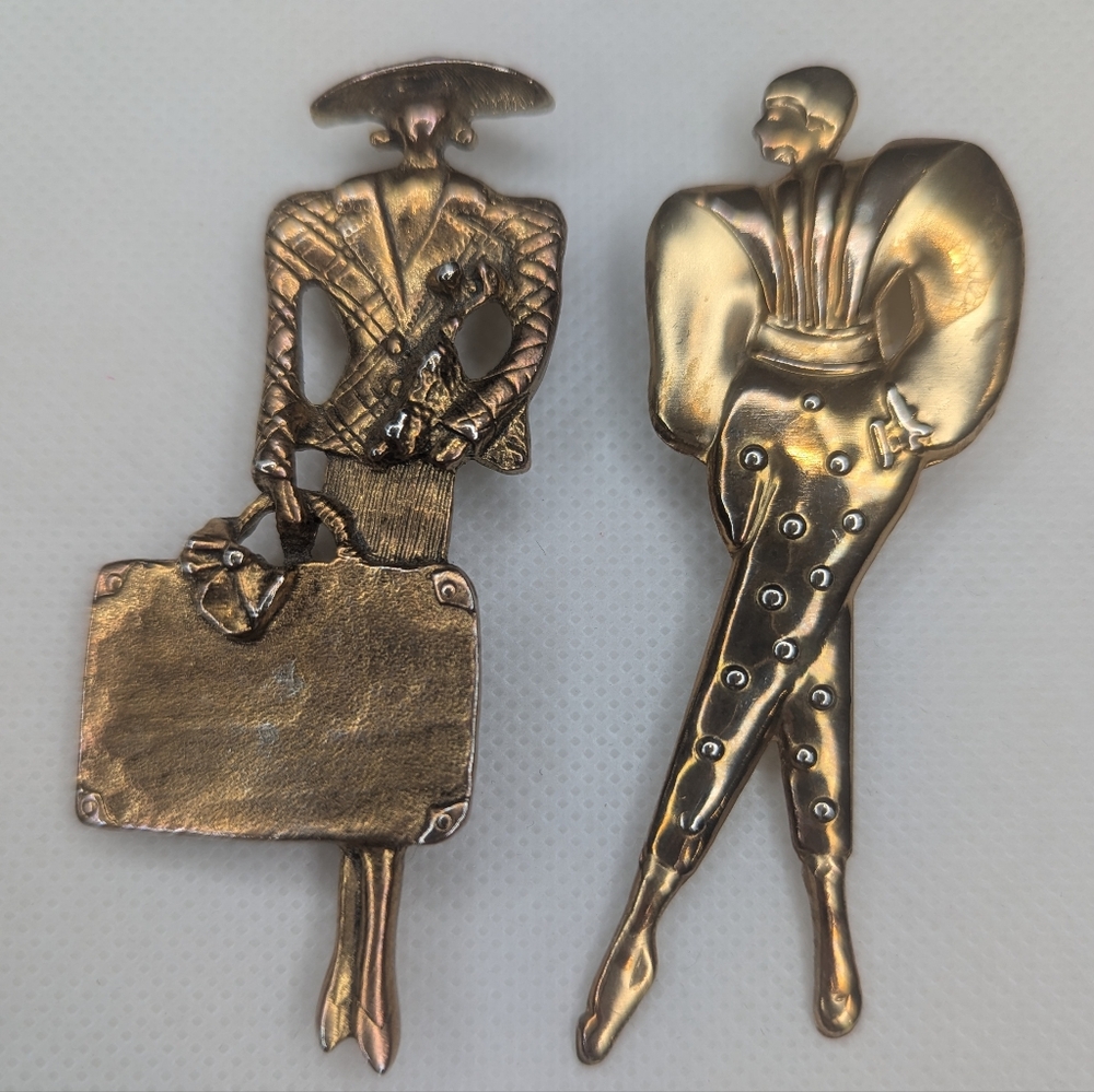 Vintage 1980's Post Modern Maximalist Woman Pins